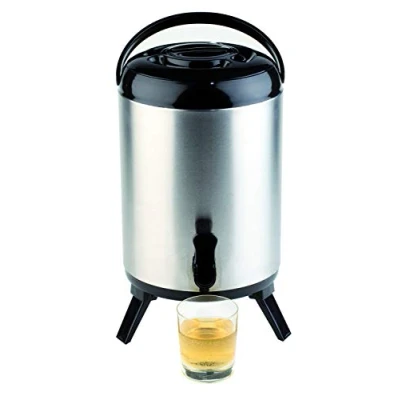 Abbildung von APS Iso Dispenser Hochwertiger Isolierbehälter für heiße und kalte Getränke aus rostfreiem Edelstahl 24cm x 42cm mit 9,5 Liter Fassungsvermögen