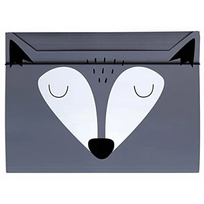 Abbildung von Sammelmappe A5 Gummizug Zeichenmappe für Kinder aus Starkem Karton Soft Touch Innen und Außen Bedruckt Lustige Form Wolf