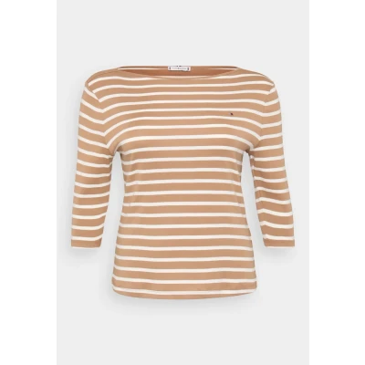 Abbildung von Tommy Hilfiger Curve SLIM CODY BOAT 3/4 Langarmshirt, Damen, Größe: 50, Hickory/ecru