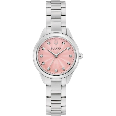 Abbildung von Bulova Damenuhr Quarz Sutton Stahl/Rosa 96P249