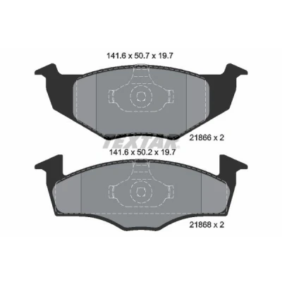Abbildung von TEXTAR 2186603 Bremsbelagsatz nicht für Verschleißwarnanzeiger vorbereitet VOLKSWAGEN: GOLF 3, 3 Variant, Vento, SEAT: Ibiza 2, Córdoba I Vario