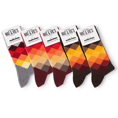 Abbildung von 5 Paar Socken von Mat &amp; Vic&#039;s für Sie und Ihn Cotton classic Socks, gekämmte Baumwolle, ohne drückende Naht, Komfortbund, OEKO TEX Standard 100, Diamond Terra, 35 38