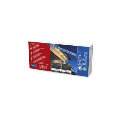 Abbildung von Konstsmide LED Dachrinnenlichterkette, Bogenform, 96 bernsteinfarbene Dioden, 24V Außentrafo, weißes Kabel 2748 802