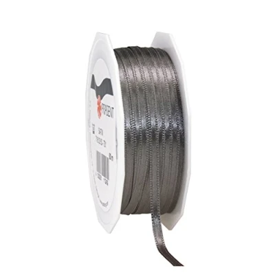 Abbildung von PRÄSENT C.E. Pattberg Satin Schiefer, 50 m Satinband zum Einpacken von Geschenken, 3 mm Breite, Geschenkband Dekorieren &amp; Basteln, Dekoband, Anlass