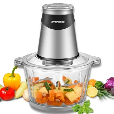 Abbildung von Zerkleinerer elektrisch extra stark Multizerkleinerer Blitzhacker 500W 1,8L elektrischer Universalzerkleinerer mit Glasbehälter Universal Küchenmaschine Mixer für Babykost Nüsse Gemüse Obst Fleisch