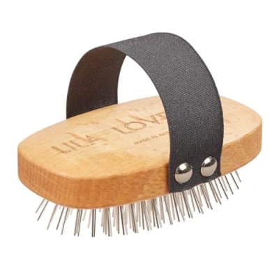 Abbildung von Langhaarbürste für Hunde mit abgerundeten Metallzinke, vegan, Buchenholz aus nachhaltiger Forstwirtschaft, Made in Germany, BÜRSTE LANGHAAR von LILA LOVES IT