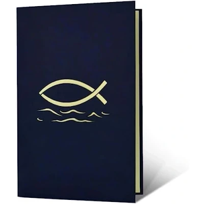 Abbildung von Diese Klappkarten KommunionkarteKonfirmationskarte3D Karte zur Kommunion Konfirmation Firmung Glückwunschkarte ErstkommunionChristliche blau mit Fisch, C20