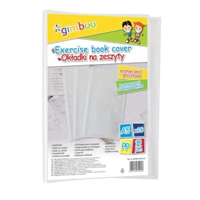 Abbildung von gimboo Hefthüllen Heftumschläge/ 25 Stück 25er Packung/DIN A5/ Extra Stark 150 my aus PP/Farblos Transparent Klar/Kristallklar/Heftschoner für Schulhefte/Buchumschlag