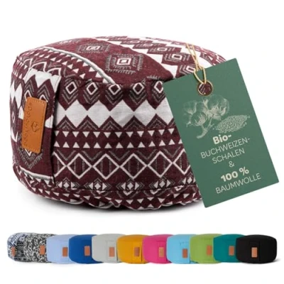Abbildung von #DoYourYoga rundes Yogabolster waschbarer Bezug, Bio Buchweizenschalen (KBA) Füllung, 30 x 15 cm, Yoga Kissen für Yin &amp; Meditation Style (2)