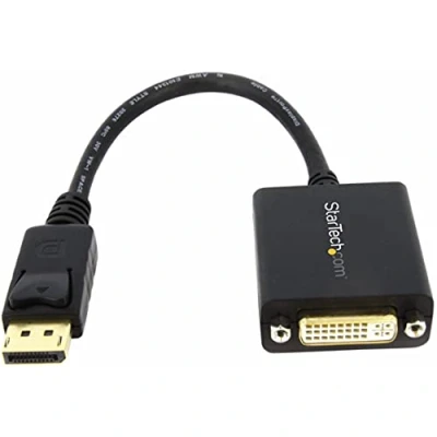 Abbildung von StarTech.com DisplayPort auf DVI Adapter DP D Video Adapter/Konverter 1080p 1.2 Monitor/Display Kabel Dongle Einrastender Stecker Buchse (DP2DVI2)