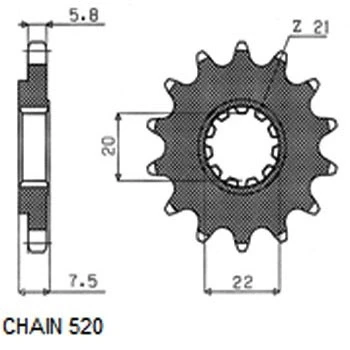 Abbildung von SUNSTAR 312 14 Kettenritzel