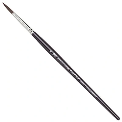 Abbildung von Winsor &amp; Newton 5734006 Galeria Acrylpinsel, aus Synthetikfasern, ideale Kontrolle für dickere Farbaufträge, kurzer Stiel, Rundpinsel Nr. 6, 3,6 mm