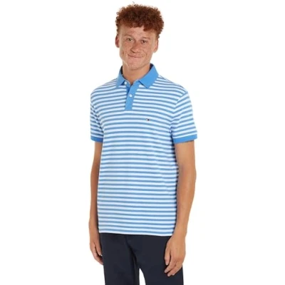 Abbildung von Tommy Hilfiger Herren Poloshirt Kurzarm Core 1985 Regular Fit, Mehrfarbig (Blue Spell/White), S