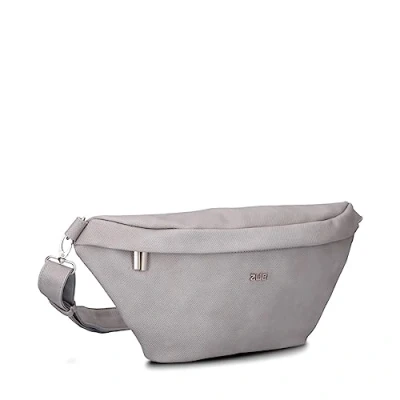 Abbildung von Damen Hip Bag Mademoiselle MH80 Bauchtasche 40 cm 3 Liter aus hochwertigem Kunstleder, Crossbody wasserabweisend, in 1 Bequeme Brusttasche, Gürteltasche &amp; Hüfttasche (Canvas Grey)