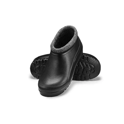 Abbildung von ESTRO Gummistiefel Gefüttert Herren Clogs Regenstiefel Gefütterte Winter Regenschuhe K042 (45 EU, Schwarz)