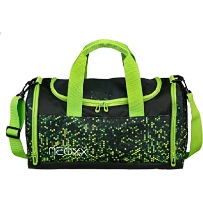Abbildung von neoxx Champ Sporttasche Pixel in My Mind Tasche aus recycelten PET Flaschen geräumiges Hauptfach ideal für Sport und Schule Jungen