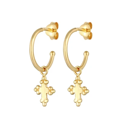 Abbildung von Elli Cross Ohrringe goldcoloured, Damen, Größe: One Size, Gold coloured