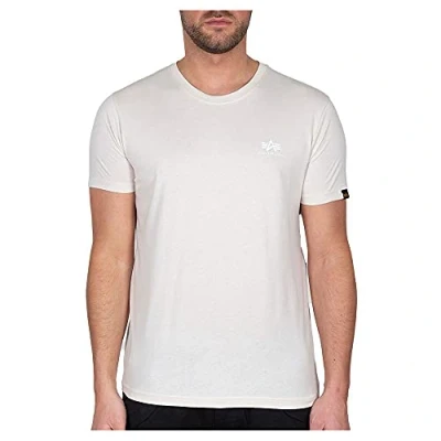 Abbildung von Alpha Industries Herren Basic T Small Logo Shirt, Blickdicht, Jet Stream White/White, 3 XL
