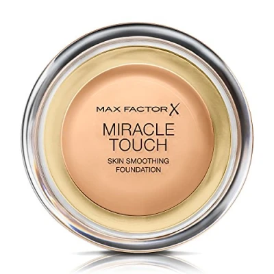 Abbildung von Max Factor Miracle Touch Foundation Golden 75 Grundierung, die von fest zu flüssig wechselt Für einen absolut ebenmäßigen Teint 1 x 12 ml