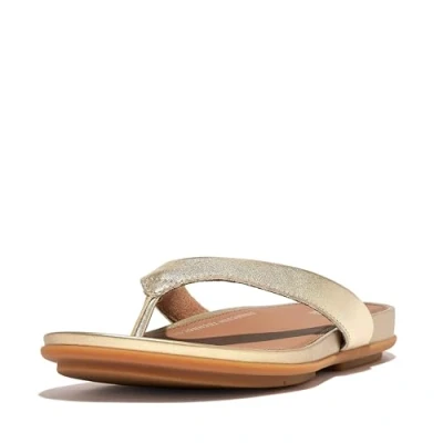 Abbildung von Fitflop Damen Gracie Leather FLIP Flops Flipflop, Platino, 37 EU