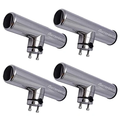 Abbildung von AMYSPORTS Rutenhalter Edelstahlständer auf Angelrutenhalter für Schienen 3/4&quot; bis 1&quot; 19mm 25mm (4pcs Rutenhalter)