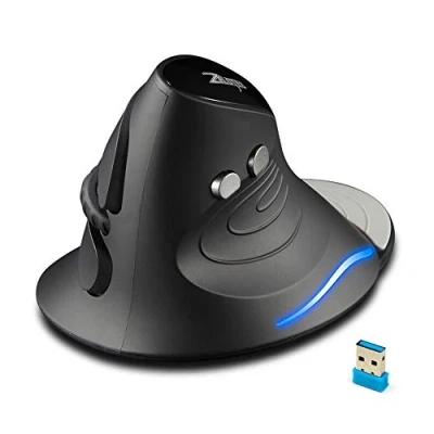 Abbildung von zelotes Ergonomische Kabellose Maus,Wireless Vertikale Maus,Verstellbar DPI,6 Tasten USB Funkmaus,Maus Kabellos für PC,Laptop,Mac,Schwarz