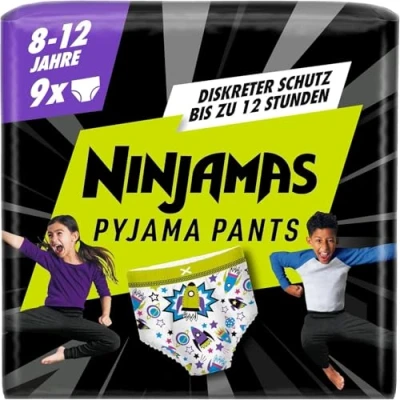 Abbildung von Ninjamas Pyjama Pants Raumschiff, 9 absorbierende Nachthöschen, 8 Jahre, 27kg 43kg