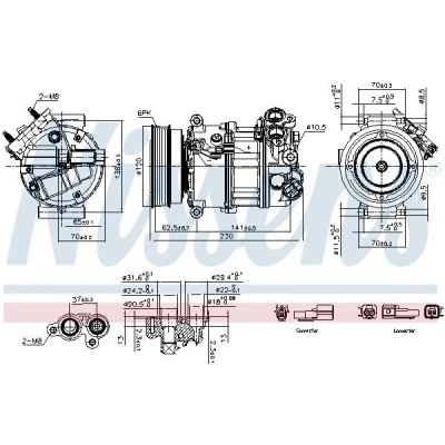 Abbildung von NISSENS 891004 Kompressor PXC16 12 PAG 46 YF R 134a VOLVO: XC60 I, S60 II, V60 I
