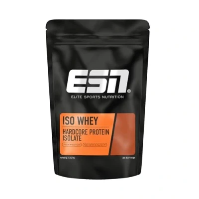 Abbildung von ESN IsoWhey Hardcore Proteinpulver, Vanilla (Classic), 1 kg, Bis zu 26 g Protein pro Portion, geprüfte Qualität made in Germany