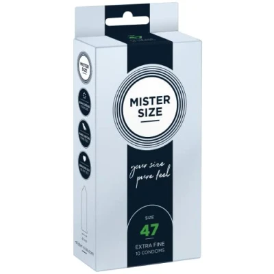Abbildung von MISTER SIZE Kondome Extra Dünn &amp; Hauchzart Gefühlsecht Feucht Perfekte Passform Aus Naturkautschuk Latex für Natürliches Gefühl Höchste Sicherheit (10er Pack, 47mm)
