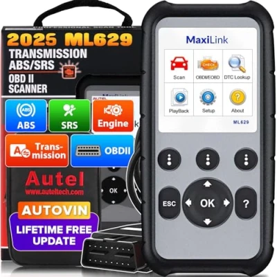Abbildung von Autel MaxiLink ML629 OBD2 Diagnosegerät Auto Scanner für ABS/SRS/Motor und Getriebe 4 Systembezogene Diagnose mit VIN, DTC Lookup Ready Test, Aktualisierte Version von ML619