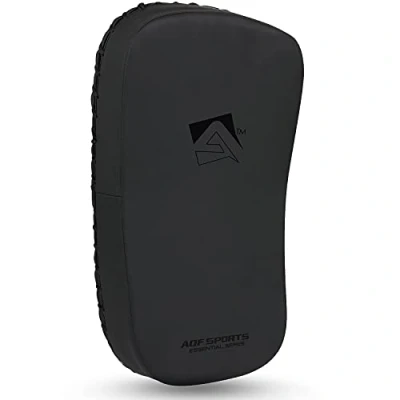 Abbildung von AQF Kampfsport Schlagpolster Kickboxen Muay Thai Strike Curved Arm Pad MMA Focus Boxing Karate UFC Punch Shield (Einzeln, Matt Schwarz)