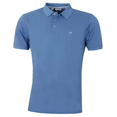 Abbildung von Calvin Klein Herren Campus 3 Knopf Kragen Polo Hemd Denim Blau L