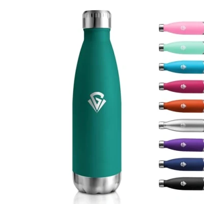 Abbildung von Thermosflasche 500ml, Thermoskanne Doppelwandig Kohlensäure Geeignet, BPA Frei Wasserflasche Auslaufsicher, Trinkflasche Isoliert Edelstahl für Uni, Arbeit, Reisen, Sport, Outdoor, Jungen, Mädchen