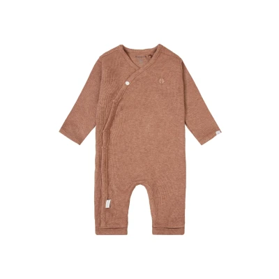 Abbildung von Noppies Baby Unisex U Playsuit ls Rib Nevis Overalls, Cafe Au Lait Melange N090, 44