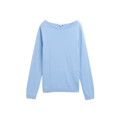 Abbildung von TOM Tailor Basic Boatneck Strickpullover, Damen, Größe: XXL, Light fjord blue