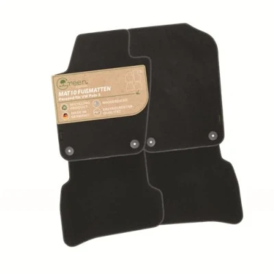 Abbildung von MAT10 Green Edition Auto Fußmatten passend für VW Polo 5 (BJ 06/2009 08/2017, Typ 6R + 6C) nachhaltiges Velours Automatten Set, 4 teilig Made in Germany, Erstausrüsterqualität