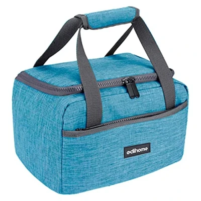 Abbildung von edihome, Kühltasche Klein, Lunchbag, Kühltasche, Faltbar, 8L, Thermo Lunchbox, Isolierte, für Mittagessen, Arbeit, Camping oder Reise, Tragbar (Blau)