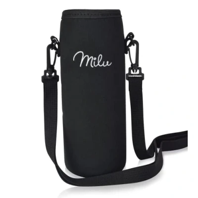 Abbildung von Milu Neoprentasche für Edelstahl Trinkflache 350ml, 500ml, 750ml, 1000ml Ersatzteil Tasche Isolierflasche Unterwegs mit Trageschlaufe (1000ml)