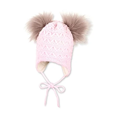 Abbildung von Sterntaler Baby Mädchen Strickmütze Puscheli Mütze, Rosa, 49