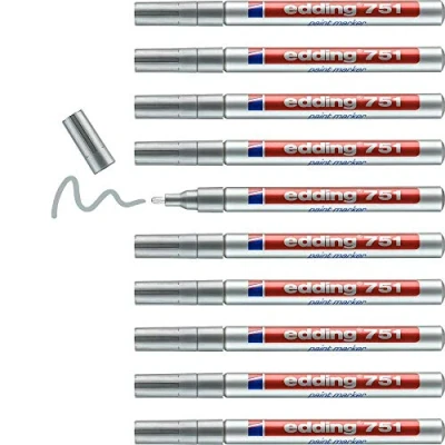 Abbildung von Edding 751 Lackmarker silber 1 2mm Rundspitze