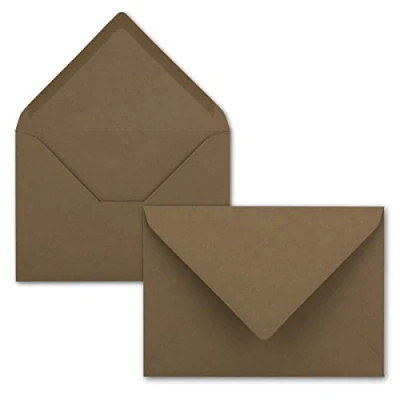 Abbildung von 50 Brief Umschläge Cappuccino Braun DIN C6 114 x 162 mm Kuverts mit Nassklebung ohne Fenster für Gruß Karten &amp; Einladungen FarbenFroh by GUSTAV NEUSER