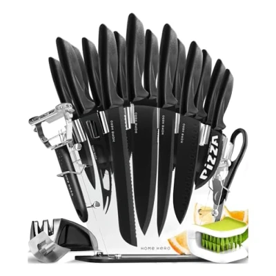 Abbildung von Home Hero Küchenmesser Professionelle aus Edelstahl Messer und Küchenutensilien Set (20 teiliges Messerset)
