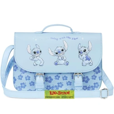 Abbildung von Disney Stitch Umhängetasche Mädchen Schultertasche Kinder (Blau)