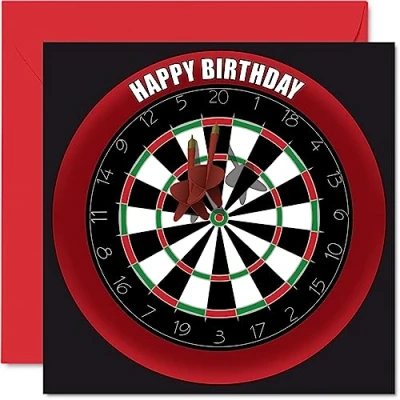 Abbildung von Stuff4 Lustige Geburtstagskarte zum 47. Geburtstag für Männer und Frauen Dartscheibe Happy Birthday Karte Vater, Mutter, Bruder, Schwester, Großvater, Oma, Onkel, Tante, 145 mm x mm,