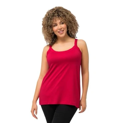 Abbildung von Ulla Popken Damen Spaghetti Top Trägershirt/Cami Shirt, Rot, 54 56