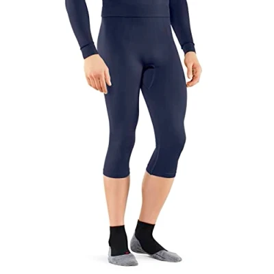 Abbildung von FALKE Herren Baselayer Hose Maximum Warm 3/4 M TI Funktionsmaterial Schnelltrocknend 1 Stück, Blau (Space Blue 6116), XL