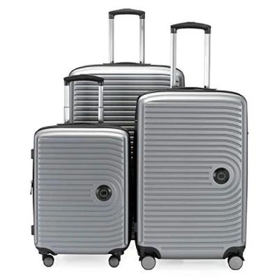 Abbildung von HAUPTSTADTKOFFER Mitte 3er Kofferset Handgepäckskoffer 55 cm, mittelgroßer Koffer 68 cm + großer Reisekoffer 77 Hartschale ABS, TSA, Silbermatt