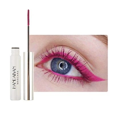 Abbildung von Allbestaye Bunt Wimperntusche Wasserfest Feiner Pinsel Grün Schwarz Weiß Wimpern Long lasting (12#)