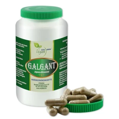 Abbildung von VITA IDEAL Vegan® GALGANT Wurzel 360 KAPSELN Alpina officinarum Tagesportion 780 mg GALGANTWURZEL reines Pulver. Natürlich, pflanzlich &amp; ohne Zusatzstoffe.